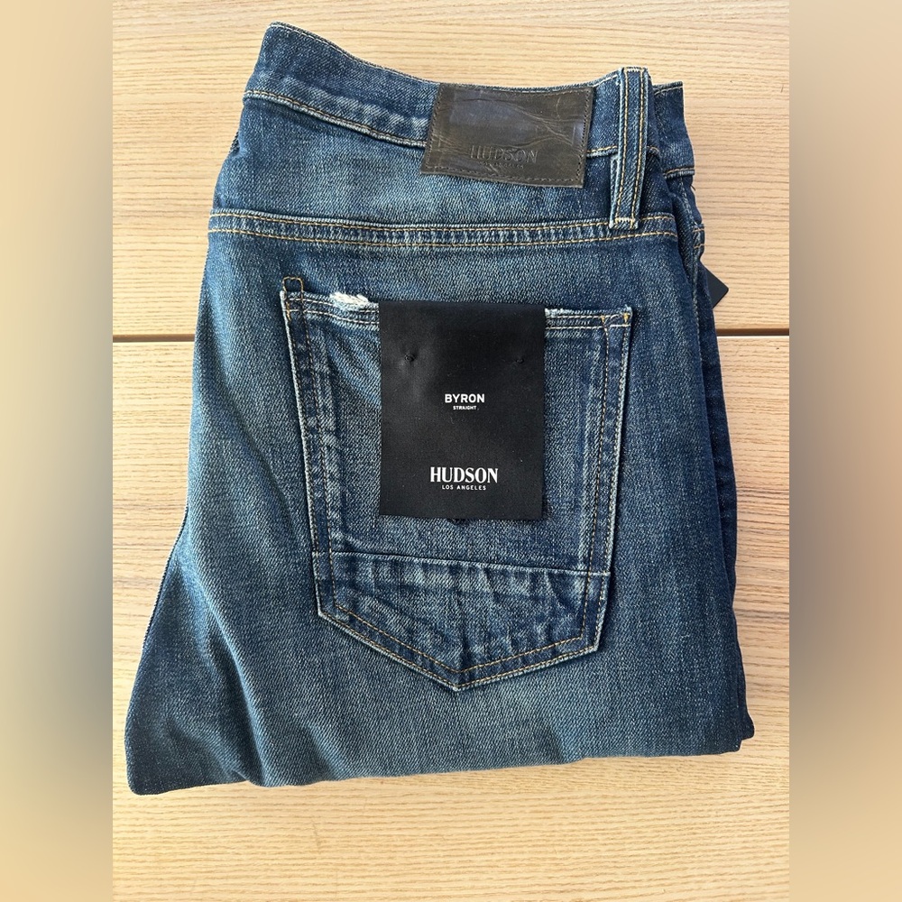 NWT Hudson Jeans Men's Byron five pocket straight title
